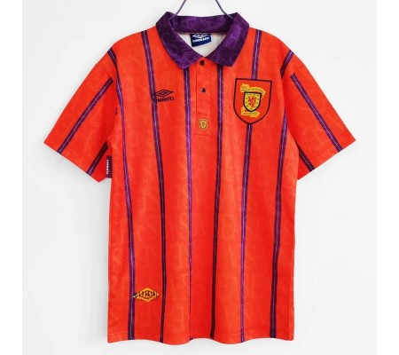 Scotland 93/95 Away Red Soccer Jersey